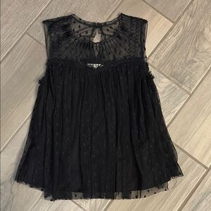 Miami Black Ruffled Bib Collar Blouse